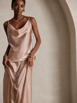 [Toscana] SilkSilky-SE Spaghetti Strap Cowl Neck Cami Toppar 003