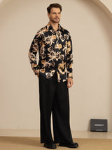 [Svart Drake] SilkSilky-SE Long Sleeve Lapel Collar Herrskjorta 008