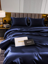 [Mörkblå] SilkSilky-SE 22Momme Rent Silke Bedding Set 005,
