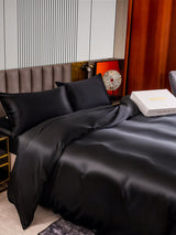 [Svart] SilkSilky-SE 22Momme Rent Silke Bedding Set 006,
