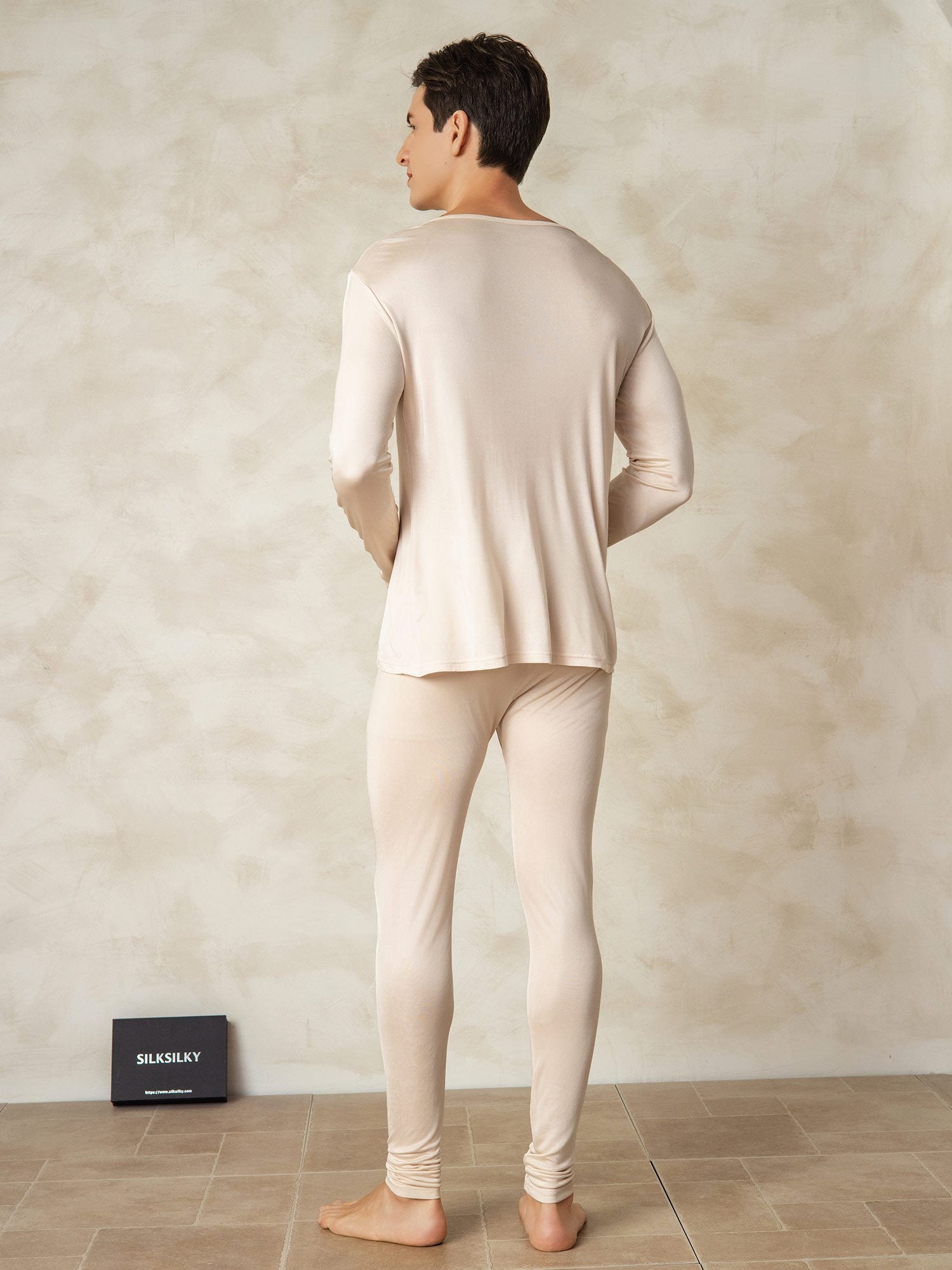 [Tan] SilkSilky-SE Silke Mens Pajamas 002