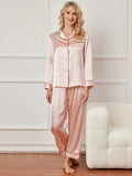 SilkSilky SE Rent Silke Lång Ärm Slag Dam Pyjama Rosa 003