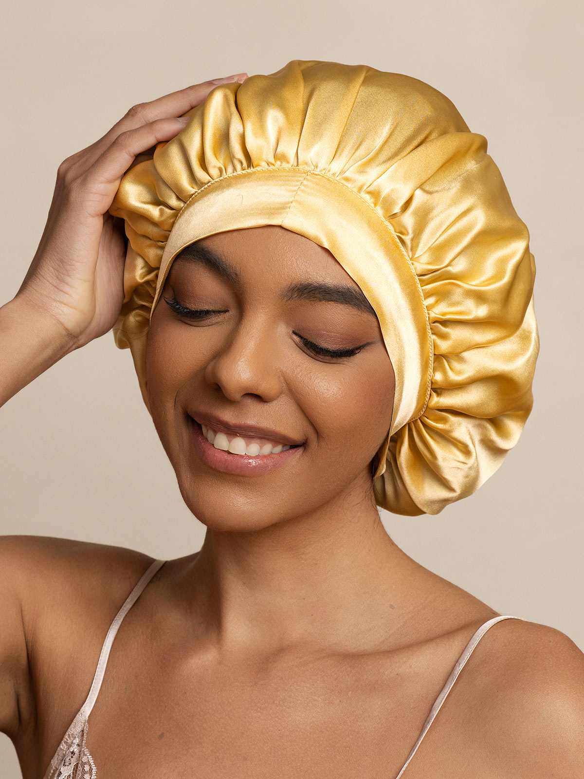 [Champagne] SilkSilky-SE Rent Silke Sleep Cap 002