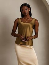 [Brun] SilkSilky-SE Sleeveless Cami Toppar 006