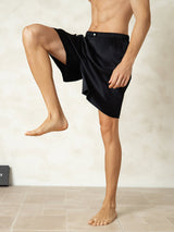 [Svart] SilkSilky-SE Men's Sleep Shorts 004