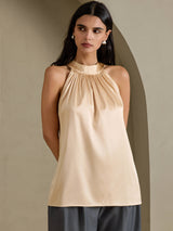 [Champagne] SilkSilky-SE Sleeveless Halter Dam T-Shirt 003