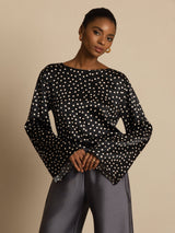 [Prickigt] SilkSilky-SE 19Momme Silke Bell Sleeve Blouse 001