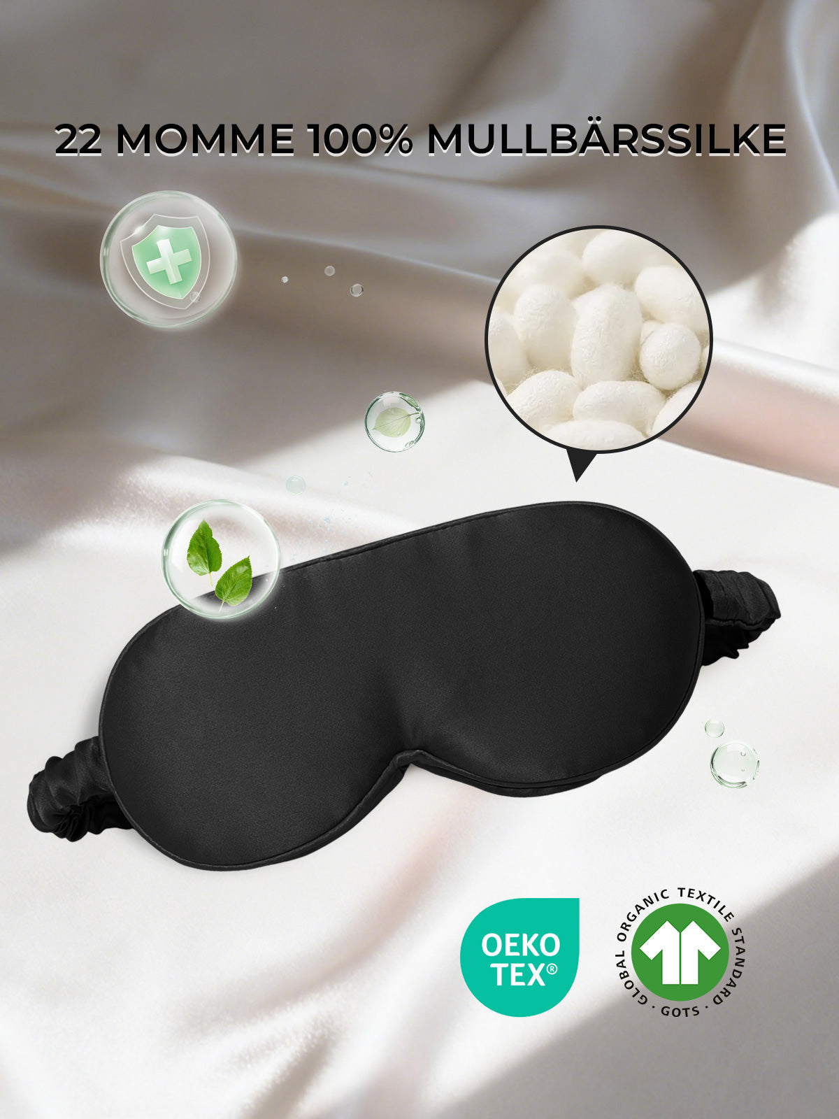 [Svart] SilkSilky-SE Rent Silke Eye Mask 002