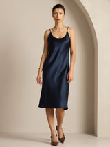 [Mörkblå] SilkSilky-SE Spaghetti Strap Dress 001