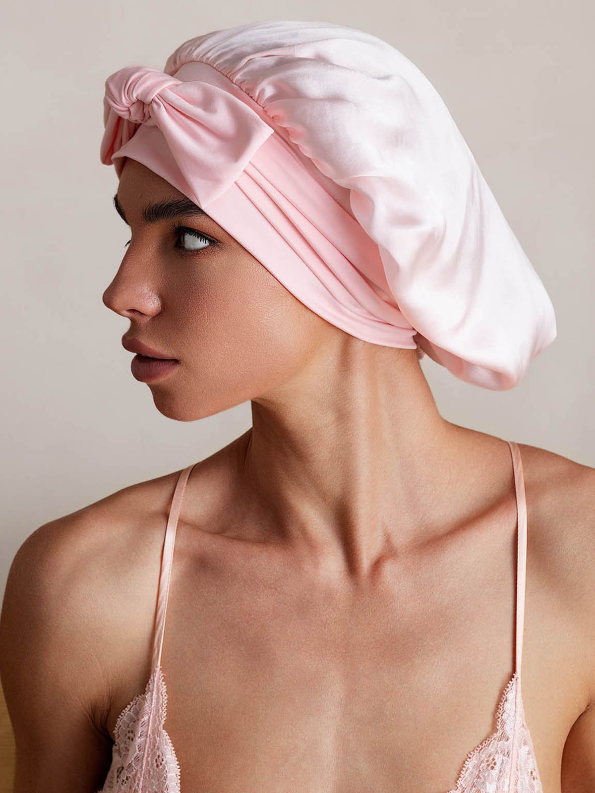 SilkSilky-SE Rent Silke Sleep Cap Ljusrosa 002
