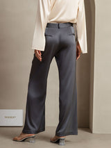 [Mörkgrå] SilkSilky-SE 19Momme Silke Womens Pants 002,
