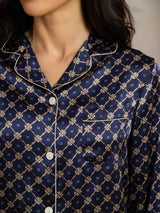 [Marin Kedja] SilkSilky-SE Long Sleeve Lapel Collar Dam Pyjama 006