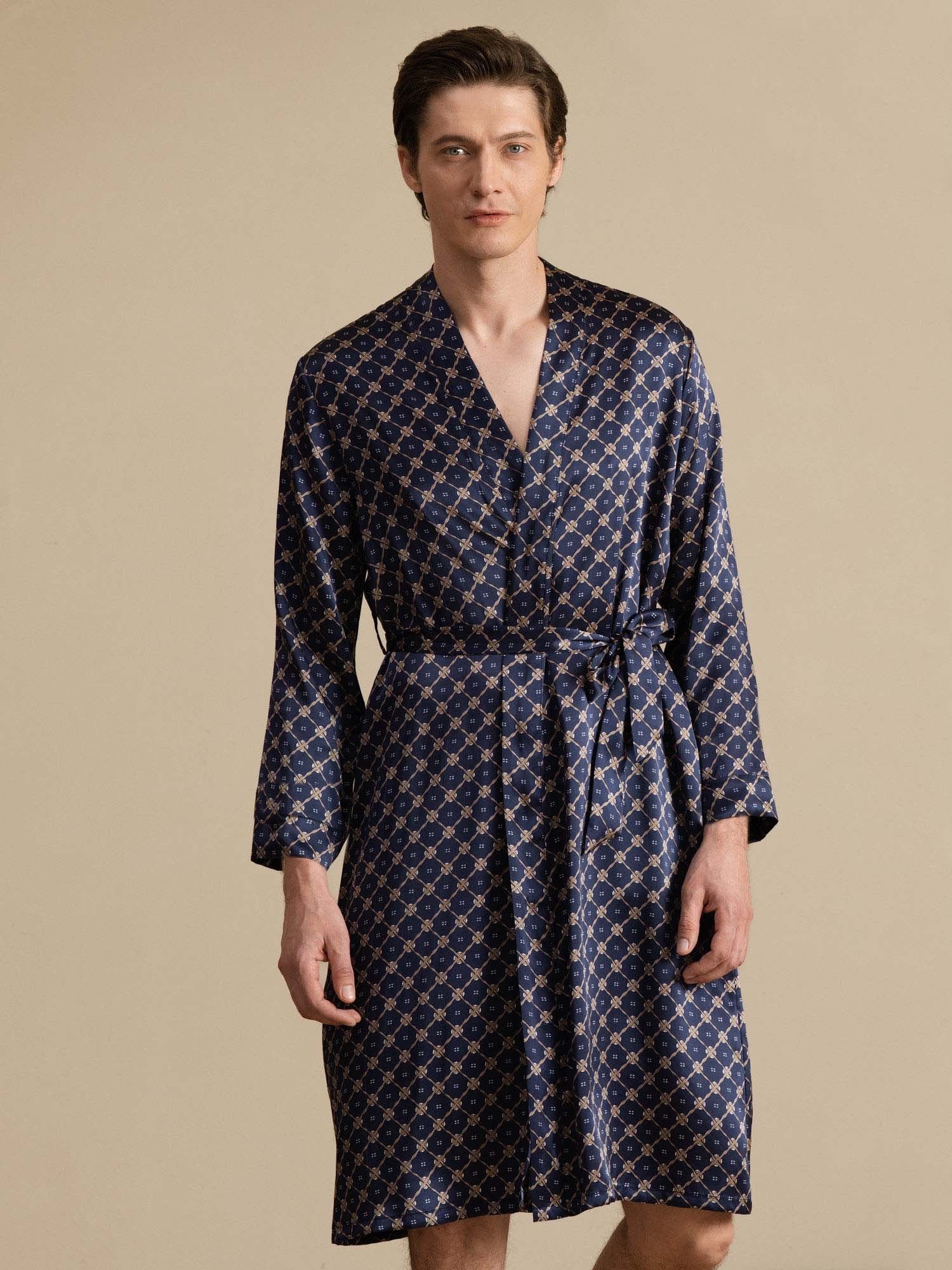 [Marin Kedja] SilkSilky-SE Long Sleeve Herr Morgonrock 001