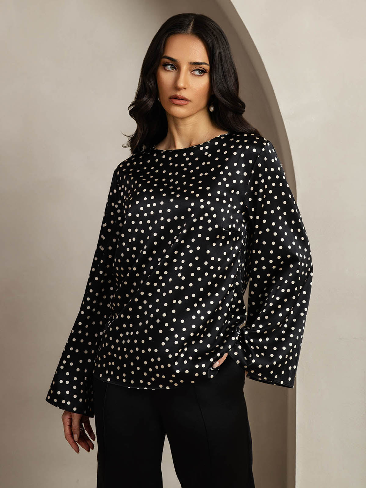 [Prickigt] SilkSilky-SE 19Momme Silke Womens T-Shirt 001