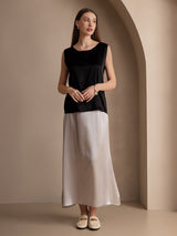 [Svart] SilkSilky-SE Sleeveless Round Neck Cami Toppar 005