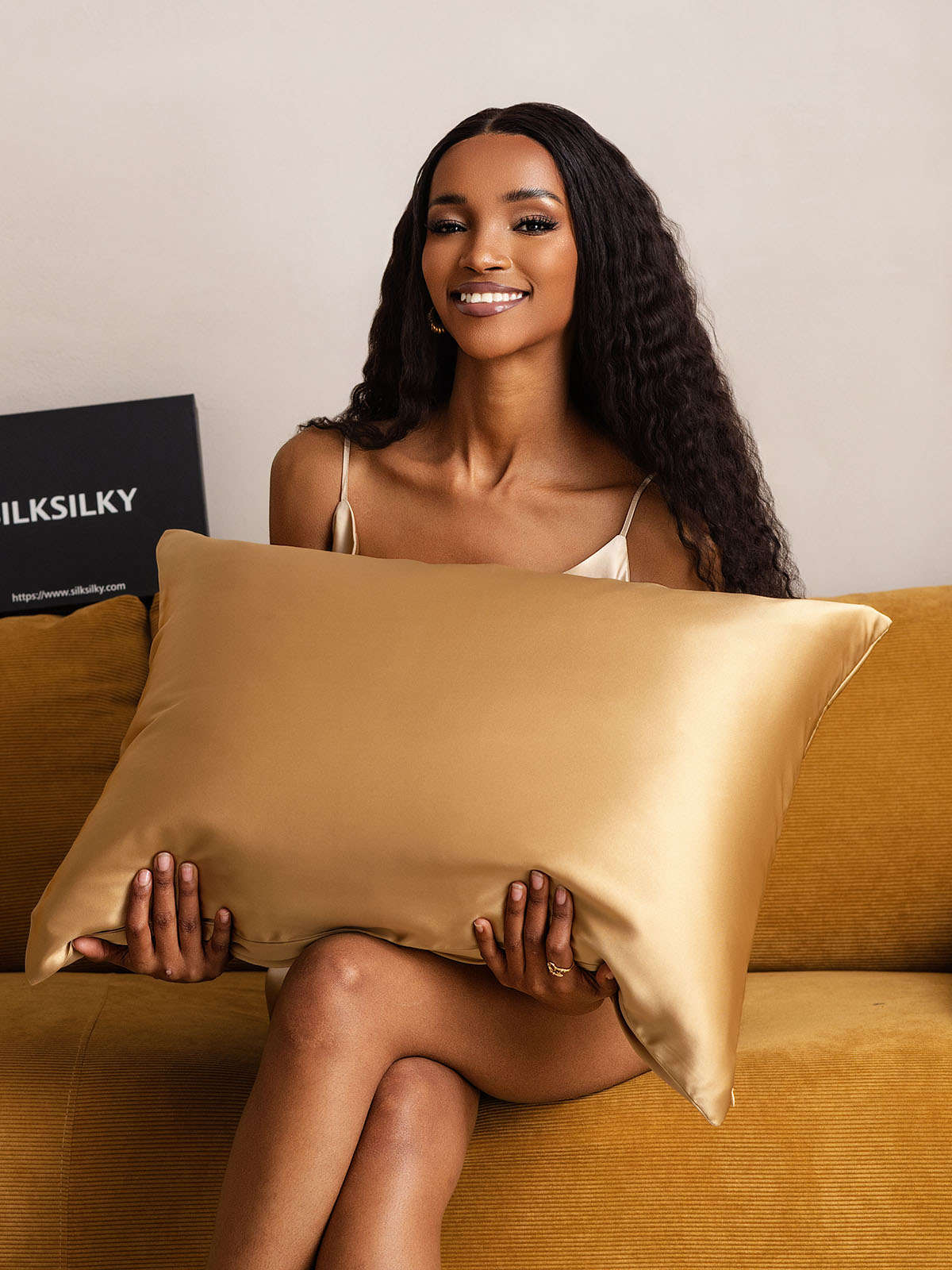 [Mörk Kamel] SilkSilky-SE 22Momme Rent Silke Pillowcase 001