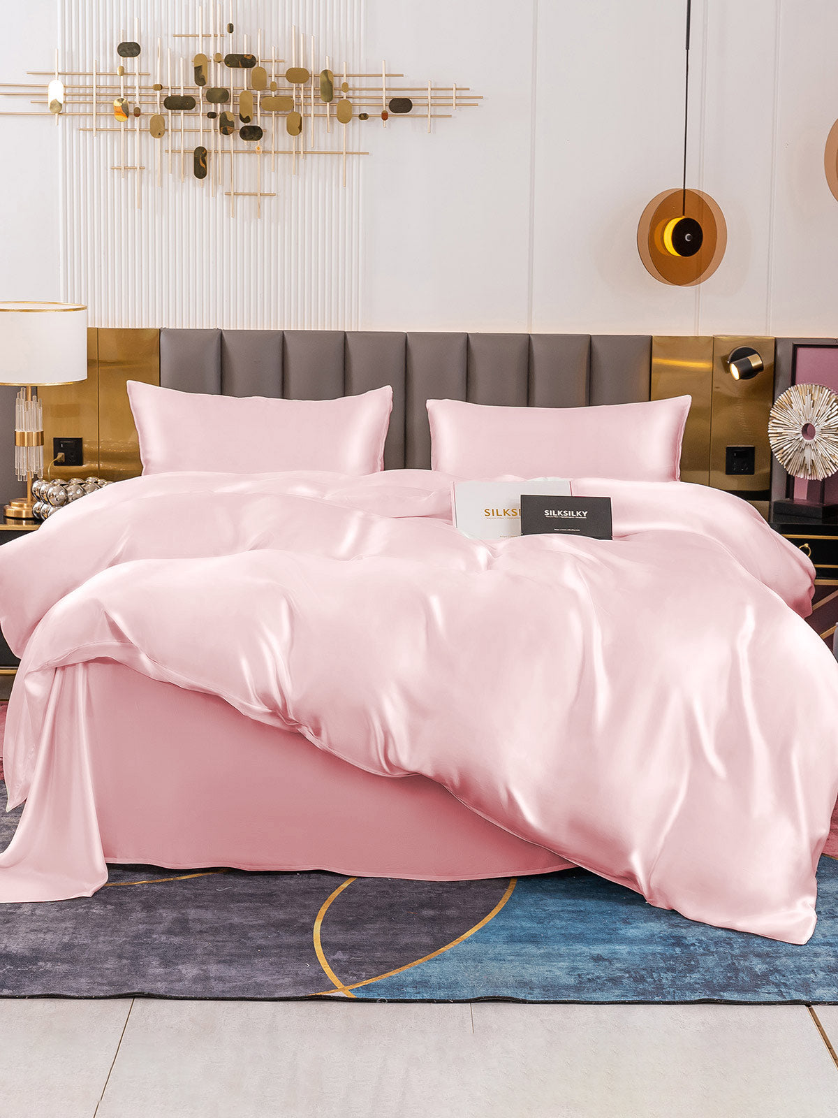 SilkSilky SE 19Momme Rent Silke Bedding Set Rosa 002