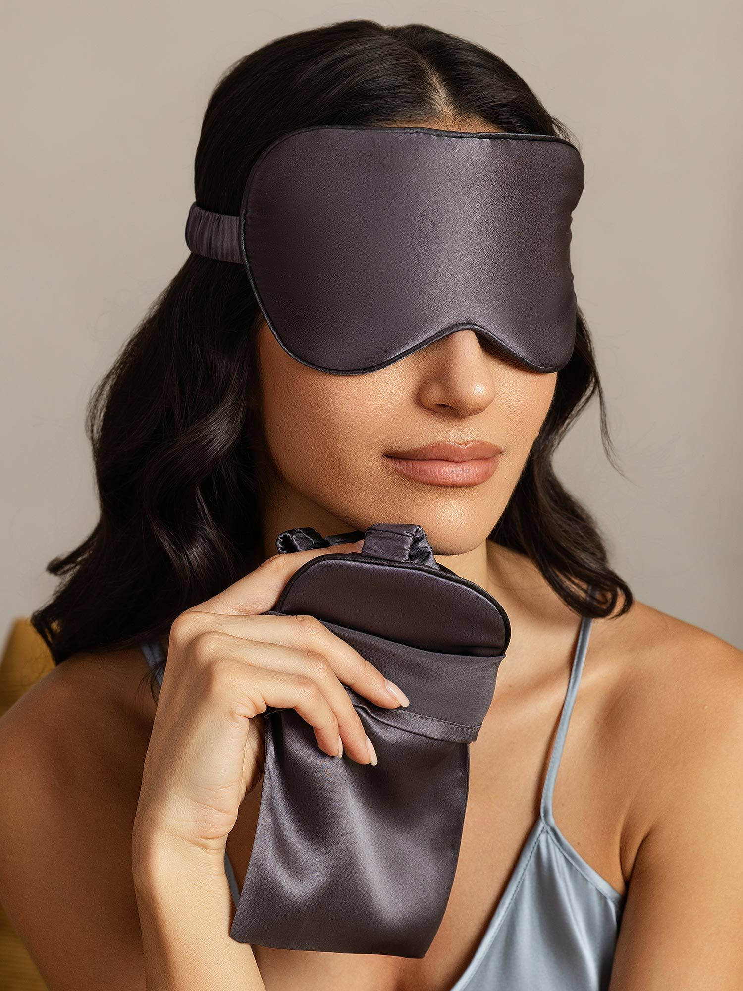 [Mörkgrå] SilkSilky-SE Rent Silke Eye Mask 004