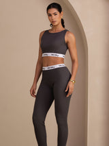 [Grå] SilkSilky-SE Sleeveless Crew Neck Women's Outfit Sets 004