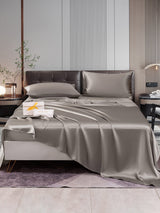 [Grå] SilkSilky-SE 22Momme Rent Silke Bedding Set 001,