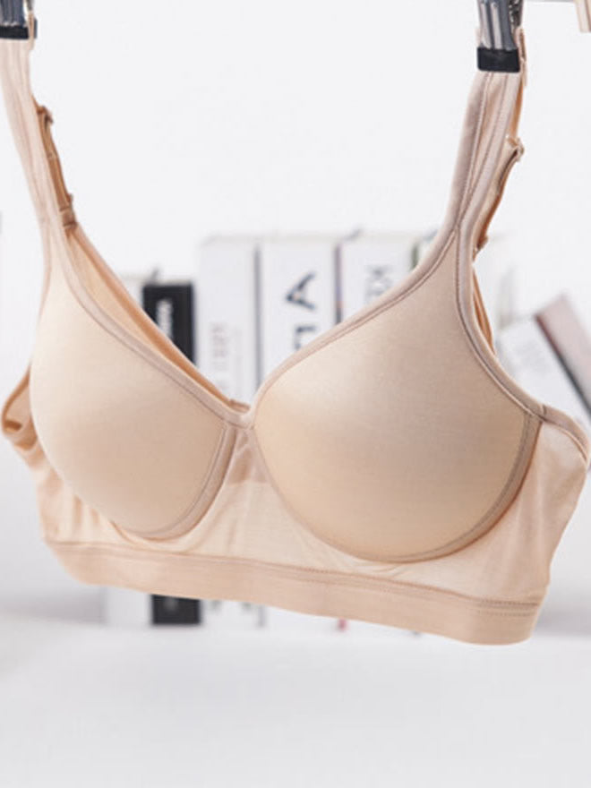 [Tan] SilkSilky-SE Silke Stickad Bra 004