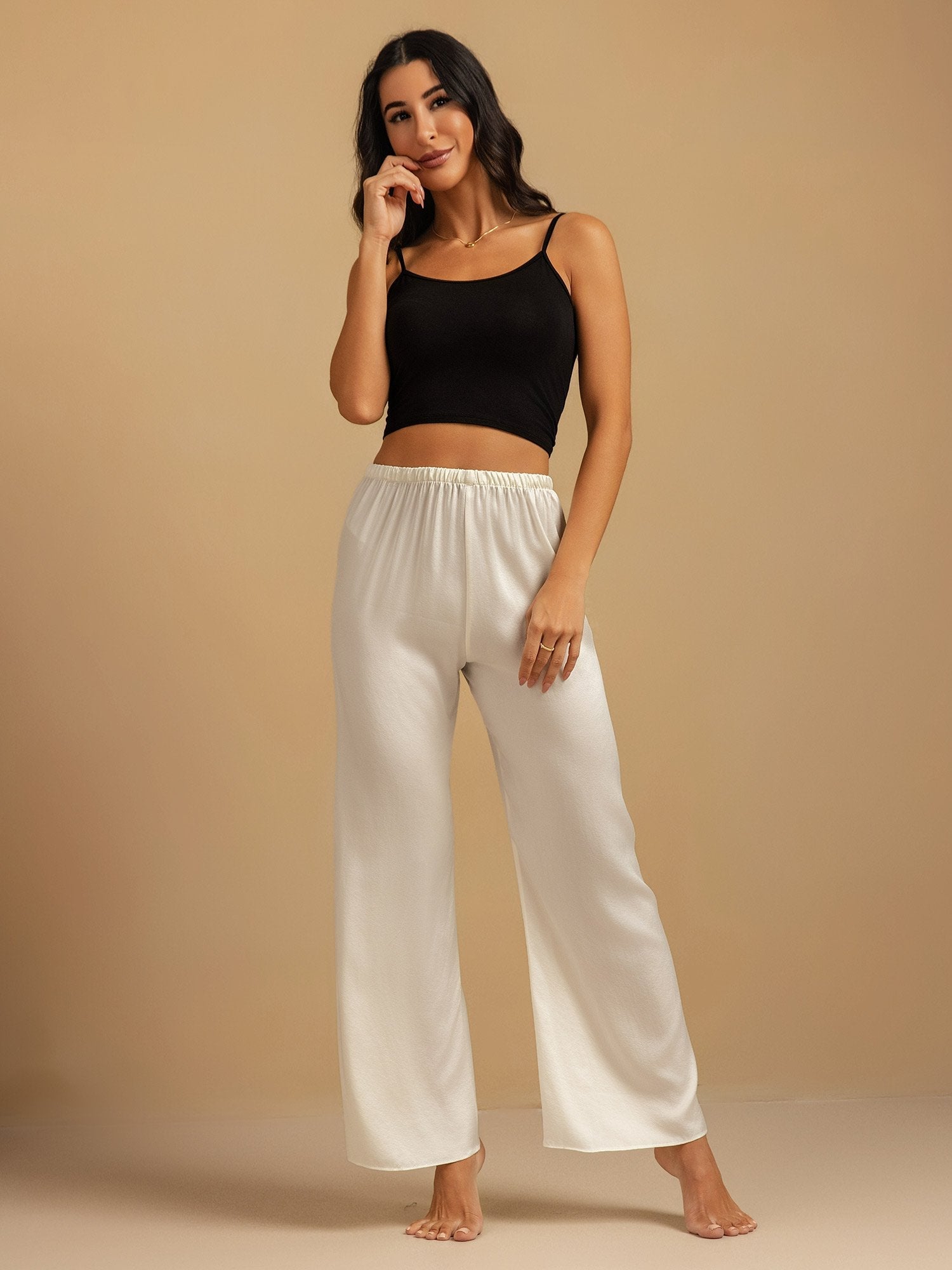 [Vit] SilkSilky-SE 19Momme Silke Womens Sleep Bottoms 005,