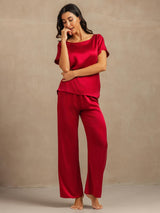 [Vin] SilkSilky-SE 19Momme Kort Ärm Dam Pyjama 006