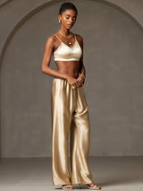 [Champagne] SilkSilky-SE 19Momme Silke Womens Pants 005,