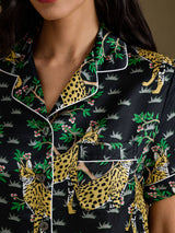 [Svart Serval] SilkSilky-SE Short Sleeve Notch Collar Dam Pyjama 006