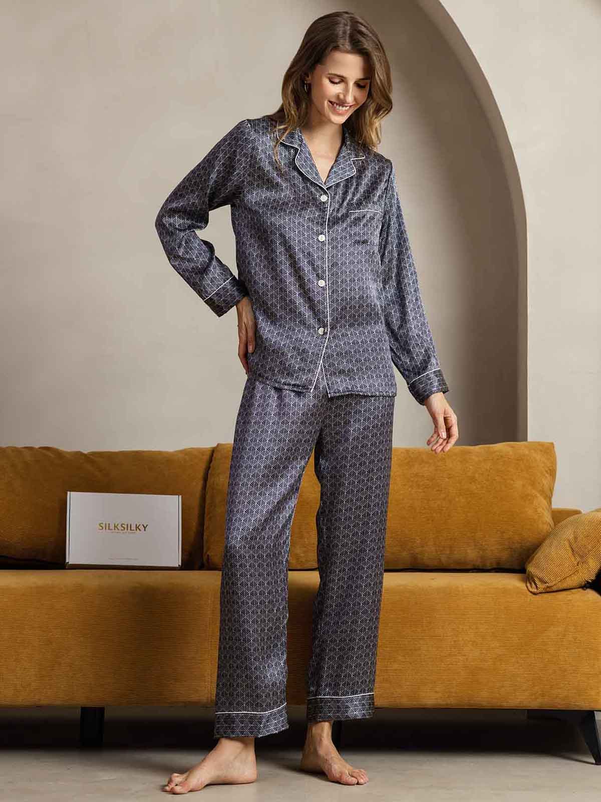 [Marin Ginkgo] SilkSilky-SE Rent Silke Womens Pajamas 005