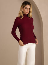 [Vin] SilkSilky-SE Long Sleeve Turtle Neck Dam T-Shirt 003