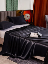 [Svart] SilkSilky-SE 25Momme Rent Silke Bedding Set 004