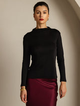 [Svart] SilkSilky-SE Rent Silke Womens T-Shirt 001