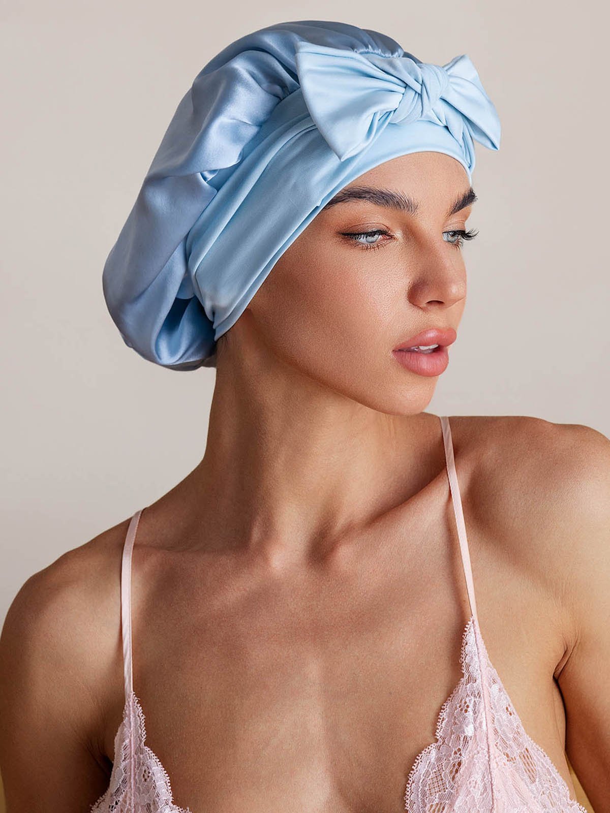 SilkSilky-SE Rent Silke Sleep Cap Himmelsblå 001