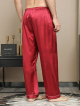 [Röd] SilkSilky-SE Rent Silke Mens Sleep Bottoms 002,
