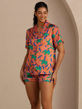 [Lerelefant] SilkSilky-SE Short Sleeve Lapel Collar Dam Pyjama 004