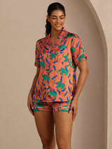 [Lerelefant] SilkSilky-SE Short Sleeve Lapel Collar Dam Pyjama 004