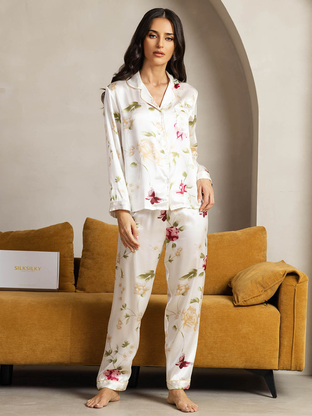 [Elfenbensblommor] SilkSilky-SE Rent Silke Womens Pajamas 001