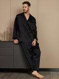 SilkSilky SE Rent Silke Lång Ärm Mens Pajamas Svart 004