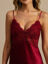 [Vin] SilkSilky-SE Spaghetti Strap Deep V Neck Nattlinne 004