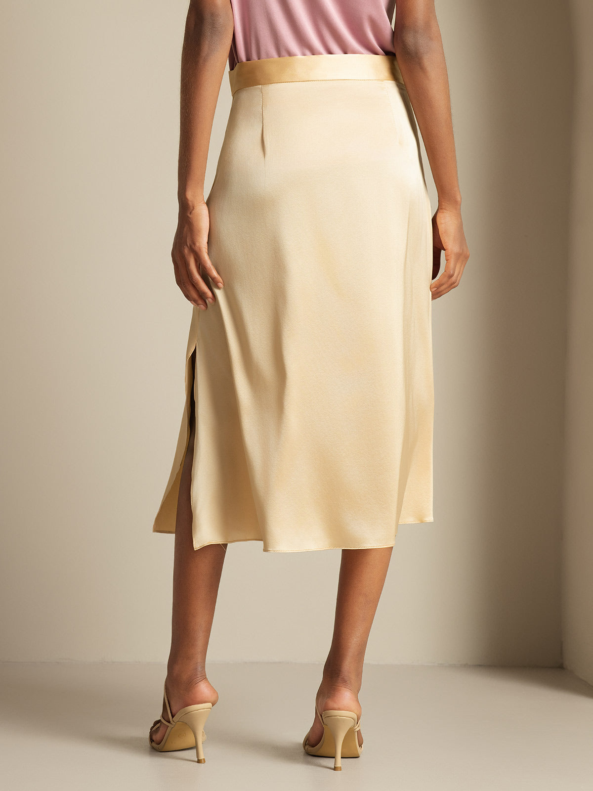 [Champagne] SilkSilky-SE 19Momme Silke Skirt 002