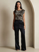 [Leopard] SilkSilky-SE 19Momme Silke Womens T-Shirt 008