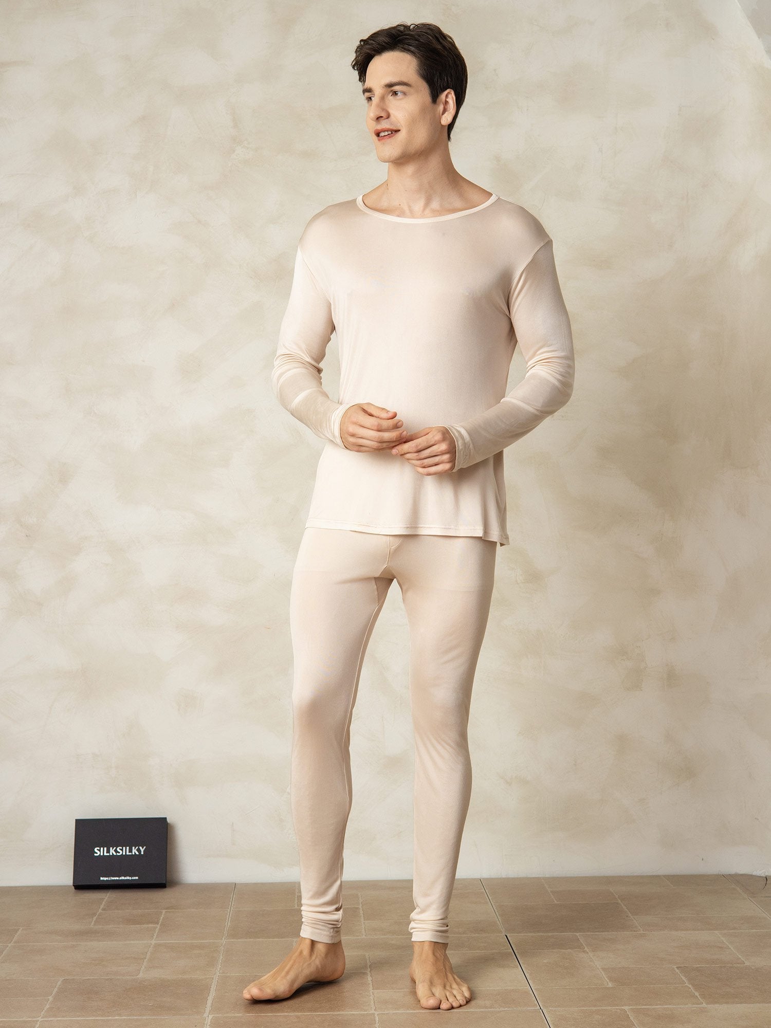 [Tan] SilkSilky-SE Silke Mens Pajamas 001