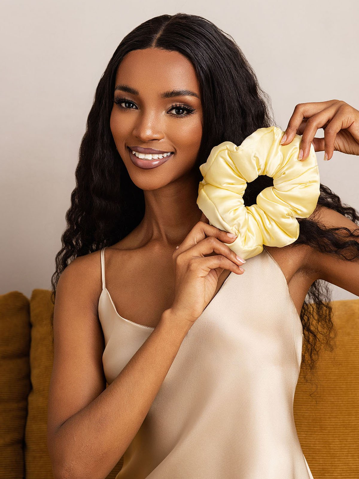 [Gul] SilkSilky-SE Rent Silke Scrunchie 003