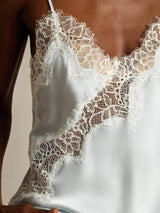 [Ljusblå] SilkSilky-SE Spaghetti Strap V Neck Cami Toppar 004