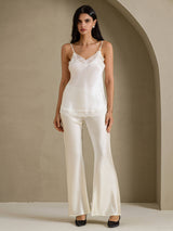 [Vit] SilkSilky-SE Spaghetti Strap V Neck Cami Toppar 007