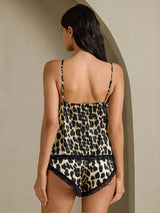 [Leopard] SilkSilky-SE Spaghetti Strap V Neck Camisole Set 002