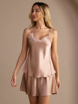 [Toscana] SilkSilky-SE Spaghetti Strap V Neck Camisole Set 003