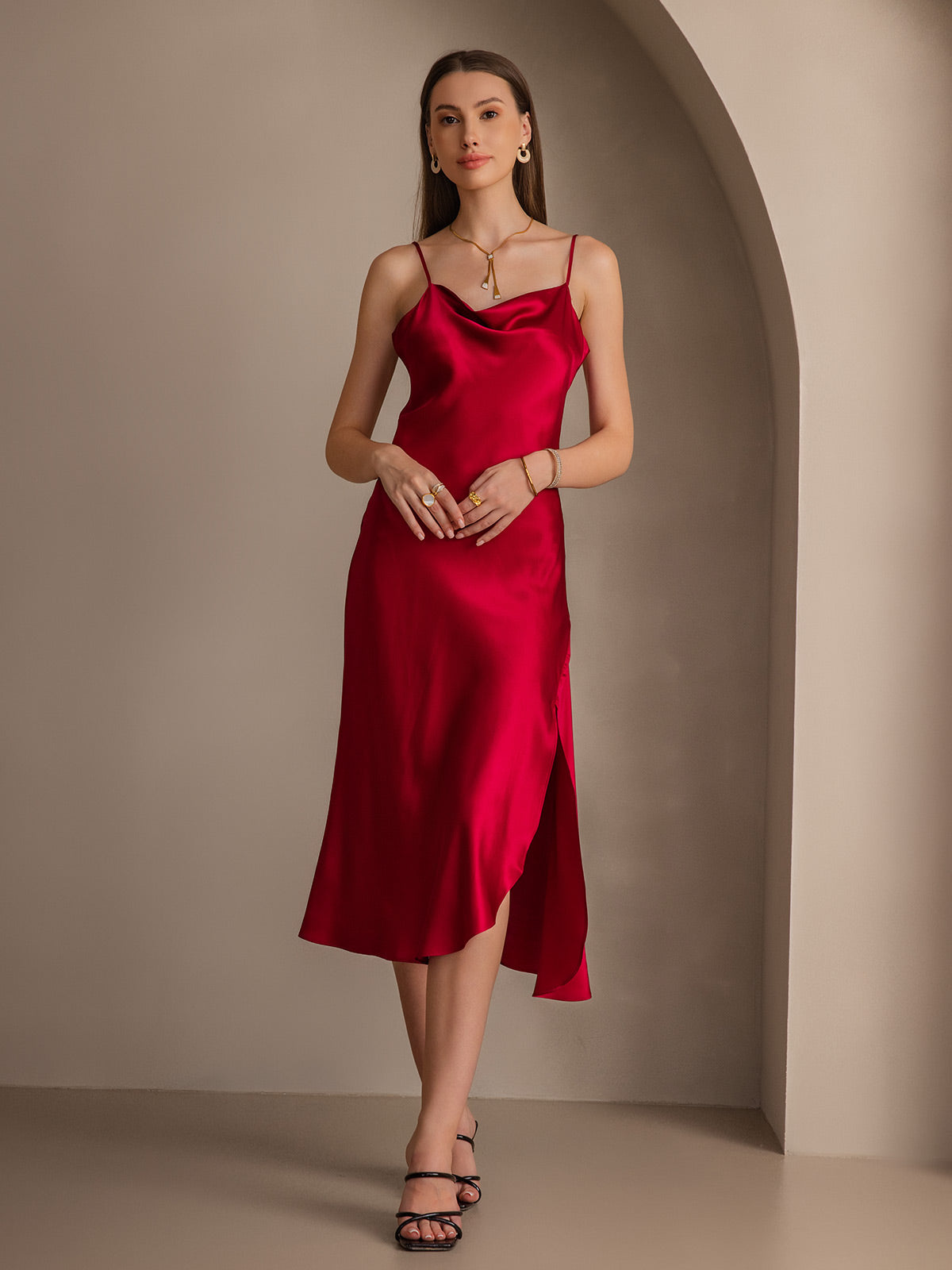 [Vin] SilkSilky-SE 19Momme Rent Silke Dress 005