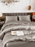 SilkSilky SE 19Momme Rent Silke Bedding Set Grå 005